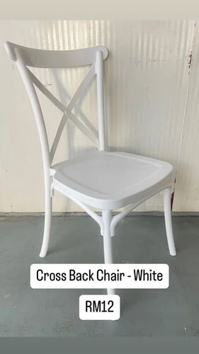 Cross Back Chair - White