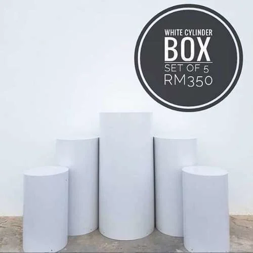 (CYB) Cylinder Metal Box White - M