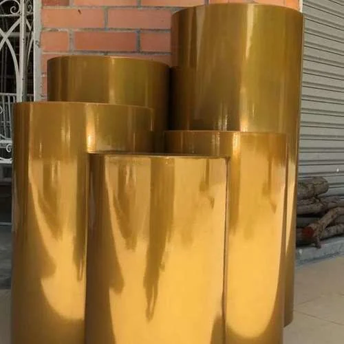 (CYB) Gold Cylinder Box  - L - 30.3 cm ( W ) 60 cm ( H )
