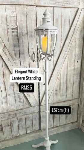 Elegant White Lantern Standing