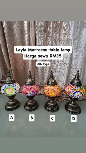 Layla Moroccan Table Lamp - USB Type - C