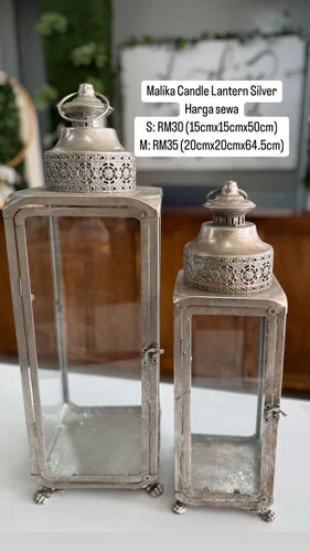 Malika Candle Lantern Silver - M