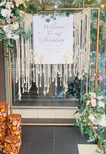 Signage Stand - 5ft(h) x 4ft(w) - Gold