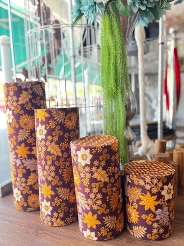 (SM) Small Cylinder Stand  (Set of 4) - Kain Batik