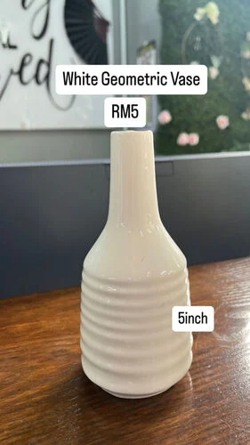 ™ White Geometric Vase