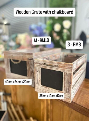 ™ Wooden Crate with chalkboard - M