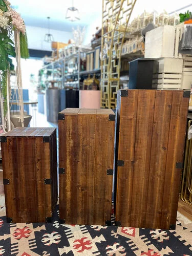 Wooden Rustic Pedestal - L (40cm x 40cm x 91cm H)